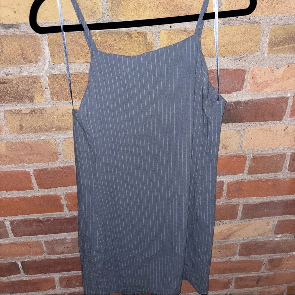 NWT Monteau Gray Pinstriped Dress - Picture 3 of 3